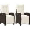 vidaXL Chaises inclinables de jardin lot de 2 avec repose-pied rotin