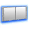vidaXL Armoire à miroir à LED de bain gris sonoma 100x12x45 cm