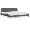 vidaXL Cadre de lit avec tête de lit Gris foncé 200x200 cm Velours