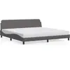 vidaXL Cadre de lit avec tête de lit Gris 200x200 cm Similicuir