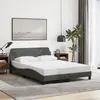 vidaXL Cadre de lit avec tête de lit Gris foncé 140x200 cm Tissu