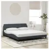 vidaXL Cadre de lit avec tête de lit Gris foncé 180x200 cm Velours