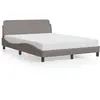 vidaXL Cadre de lit avec tête de lit Taupe 160x200 cm Tissu
