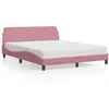 vidaXL Cadre de lit avec tête de lit Rose 160x200 cm Velours