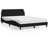 vidaXL Cadre de lit avec tête de lit Noir 140x190 cm Tissu