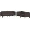 vidaXL Ensemble de canapés 2 pcs marron foncé tissu