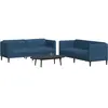 vidaXL Ensemble de canapés 2 pcs bleu tissu