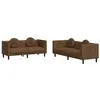 vidaXL Ensemble de canapés 3 pcs avec coussins marron velours