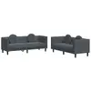 vidaXL Ensemble de canapés 2 pcs avec coussins gris foncé velours