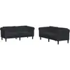 vidaXL Ensemble de canapés 2 pcs noir velours