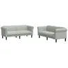 vidaXL Ensemble de canapés 2 pcs gris clair velours