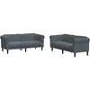 vidaXL Ensemble de canapés 2 pcs gris foncé velours