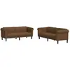 vidaXL Ensemble de canapés 2 pcs marron velours