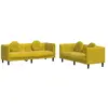 vidaXL Ensemble de canapés 2 pcs avec coussins jaune velours