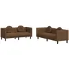 vidaXL Ensemble de canapés 2 pcs avec coussins marron velours