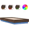 vidaXL Cadre de lit avec lumières LED chêne marron 90x190 cm