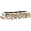 vidaXL Ensemble à manger de jardin et coussins 17 pcs beige
