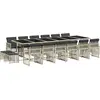 vidaXL Ensemble à manger de jardin et coussins 17 pcs gris clair rotin