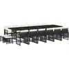 vidaXL Ensemble à manger de jardin 17 pcs coussins noir résine tressée