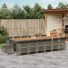 vidaXL Ensemble à manger de jardin 17 pcs et coussins résine tressée