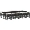 vidaXL Ensemble à manger de jardin 13 pcs coussins noir résine tressée