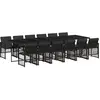 vidaXL Ensemble à manger de jardin 13 pcs coussins noir résine tressée