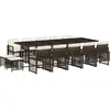 vidaXL Ensemble à manger de jardin avec coussins 15 pcs marron rotin