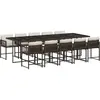 vidaXL Ensemble à manger de jardin et coussins 11 pcs marron rotin