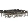 vidaXL Ensemble à manger de jardin coussins 13 pcs gris résine tressée