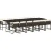 vidaXL Ensemble à manger de jardin avec coussins 13 pcs marron rotin