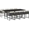 vidaXL Ensemble à manger de jardin 9pcs coussins noir résine tressée