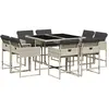 vidaXL Ensemble à manger de jardin et coussins 9 pcs gris clair rotin