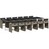 vidaXL Ensemble à manger de jardin coussins 13 pcs gris résine tressée
