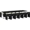 vidaXL Ensemble à manger de jardin 13 pcs coussins noir résine tressée