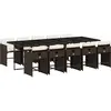 vidaXL Ensemble à manger de jardin et coussins 11 pcs marron rotin