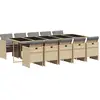vidaXL Ensemble à manger de jardin et coussins 11 pcs mélange beige
