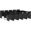 vidaXL Ensemble à manger de jardin 11 pcs coussins noir résine tressée