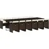 vidaXL Ensemble à manger de jardin avec coussins 13 pcs marron rotin