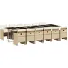 vidaXL Ensemble à manger de jardin et coussins 13 pcs beige