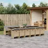 vidaXL Ensemble à manger de jardin coussins 13 pcs mélange beige rotin