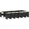 vidaXL Ensemble à manger de jardin 13 pcs coussins noir résine tressée