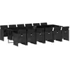 vidaXL Ensemble à manger de jardin 13 pcs coussins noir résine tressée
