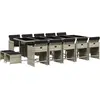 vidaXL Ensemble à manger de jardin et coussins 15 pcs gris clair rotin