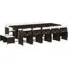 vidaXL Ensemble à manger de jardin avec coussins 15 pcs marron rotin