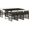 vidaXL Ensemble à manger de jardin et coussins 7 pcs marron rotin