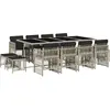 vidaXL Ensemble à manger de jardin et coussins 13 pcs gris clair rotin