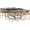 vidaXL Ensemble à manger de jardin coussins 7 pcs mélange beige rotin