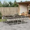 vidaXL Ensemble à manger de jardin 11pcs avec coussins gris poly rotin