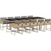 vidaXL Ensemble à manger de jardin et coussins 11 pcs mélange beige