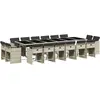 vidaXL Ensemble à manger de jardin et coussins 17 pcs gris clair rotin